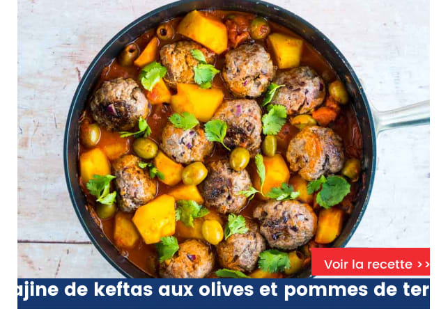 Tajine de keftas aux olives et pommes de terre